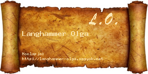 Langhammer Olga névjegykártya